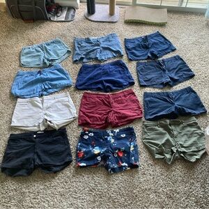 12pc Lot of sz 8 (also sz 10-14) chino shorts: GAP, J Crew, Armani Exchange, H&M